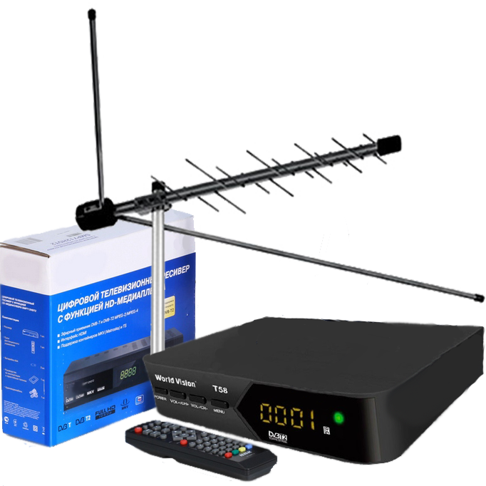 Нужна ли цифровая антенна. Ресивер для цифрового телевидения DVB-t2 с антенной. Антенна DTV-t2. DVB-t2 приставка с активной антенной. Антенна активная т2 Электроникс.