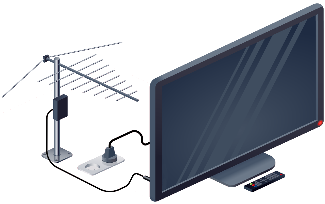 Эфирное телевидение. DVB-t2 цифровое эфирное Телевидение. Антенна + DVB-t2 тюнер для телевизора Haier. Телевизор с антенной. Цифровая антенна с креплением на телевизор.